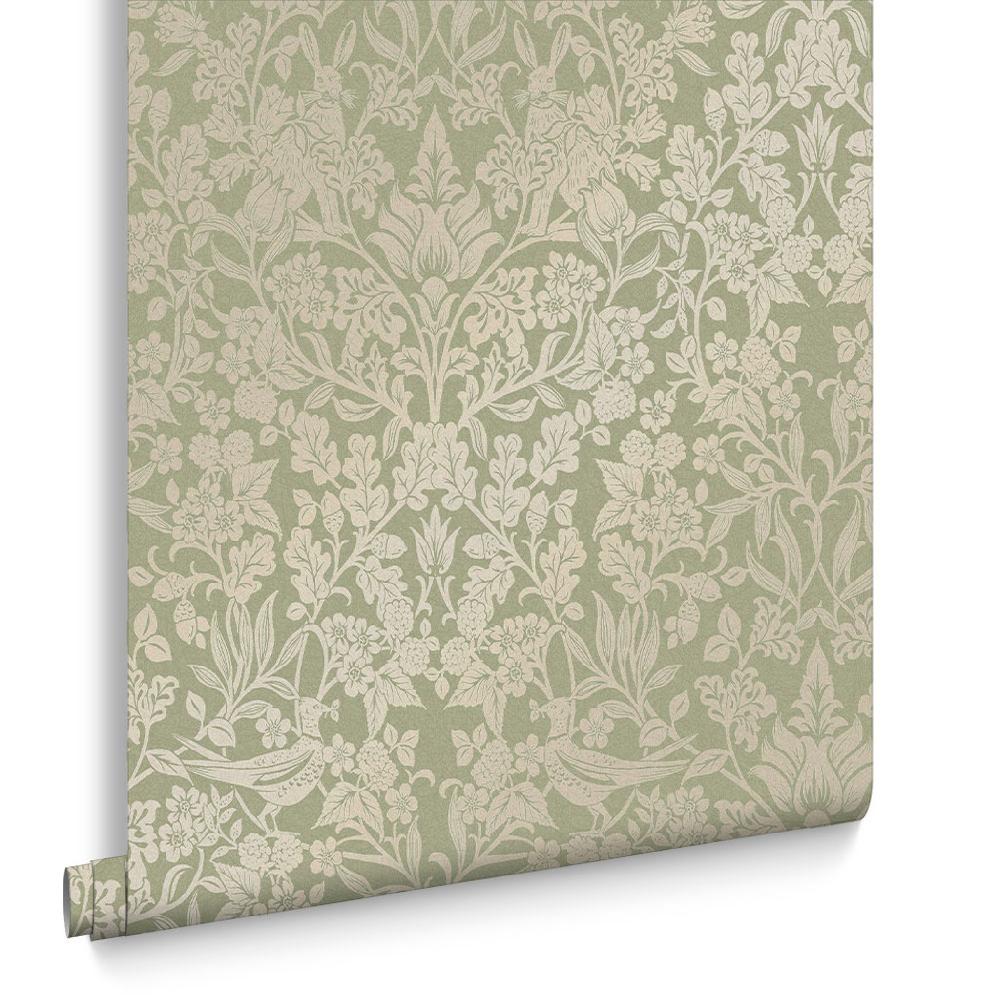 Graham & Brown Hartley Damask Sage Wallpaper