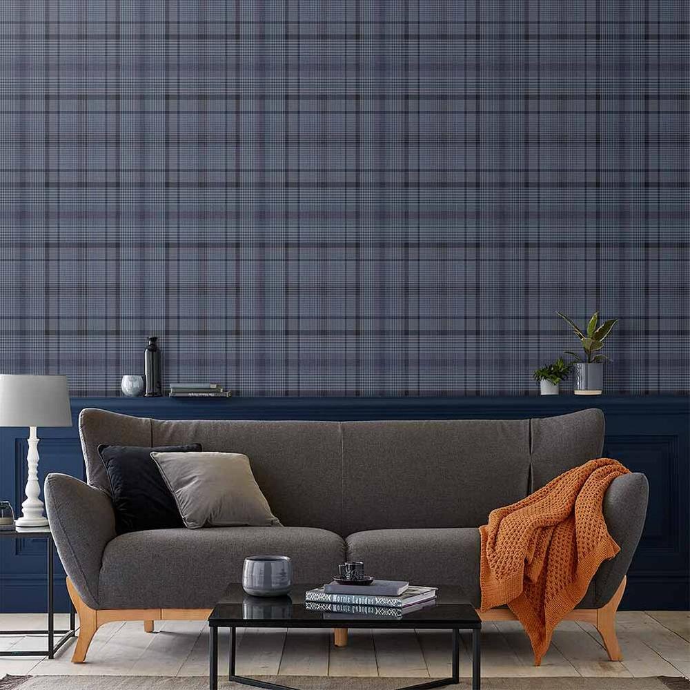 graham & brown Heritage Plaid Blue Wallpaper