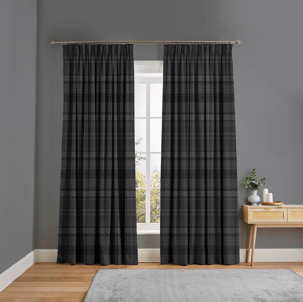 graham & brown Heritage Plaid Charcoal Curtain