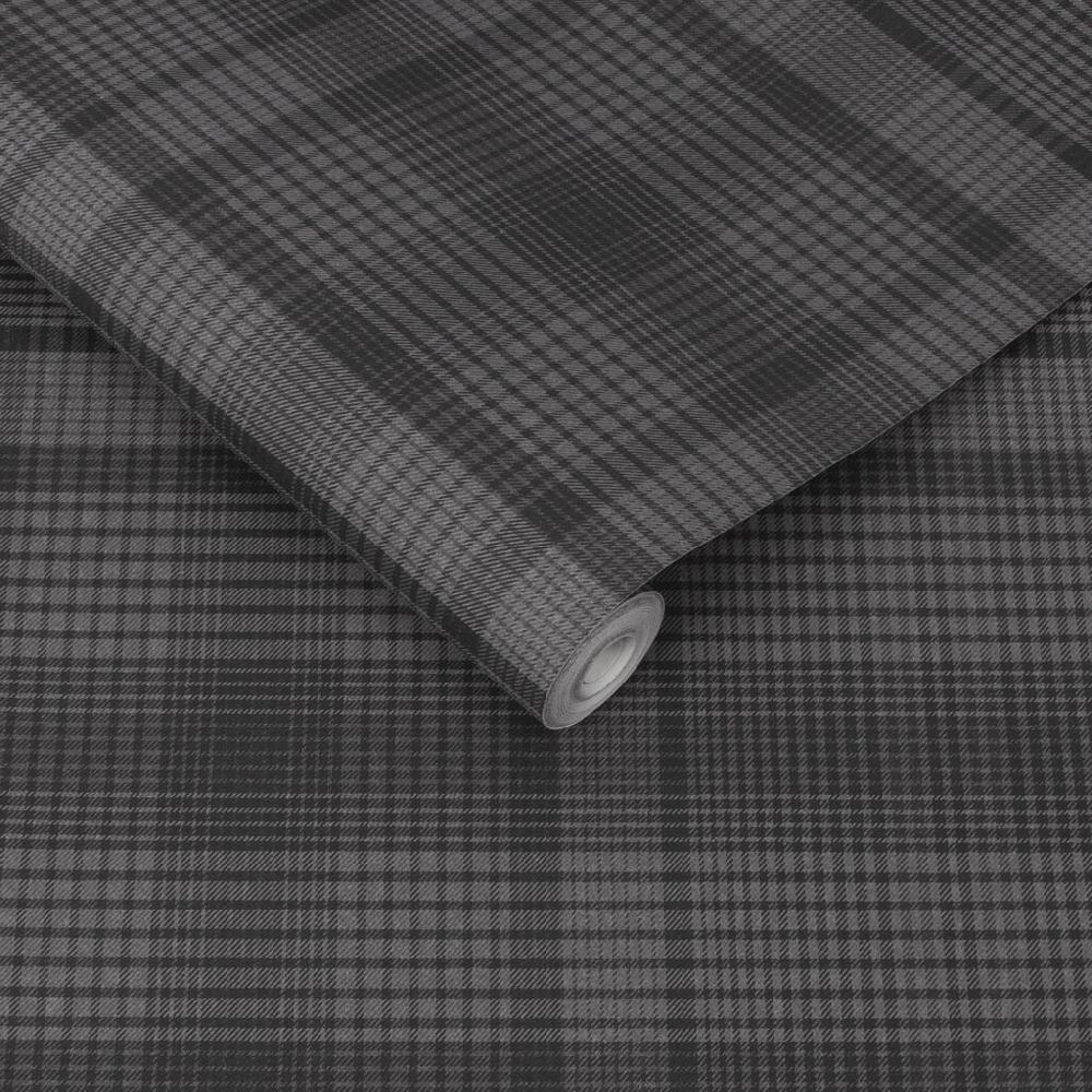 Graham & Brown Heritage Plaid Charcoal Wallpaper