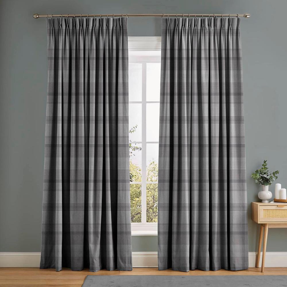 graham & brown Heritage Plaid Gray Curtain