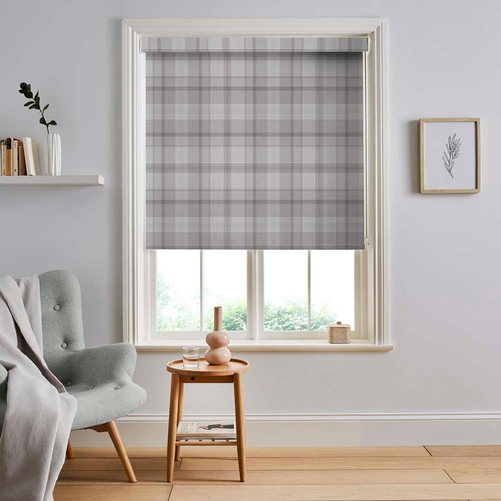 graham & brown Heritage Plaid Gray Roller Shade