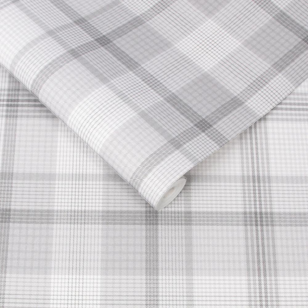 Graham & Brown Heritage Plaid Gray Wallpaper