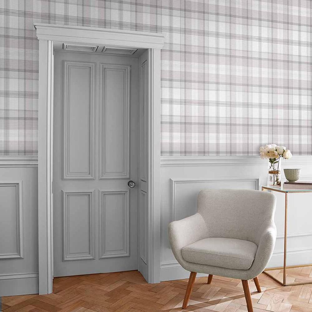 graham & brown Heritage Plaid Gray Wallpaper