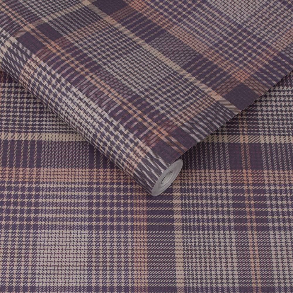 Graham & Brown Heritage Plaid Plum Wallpaper