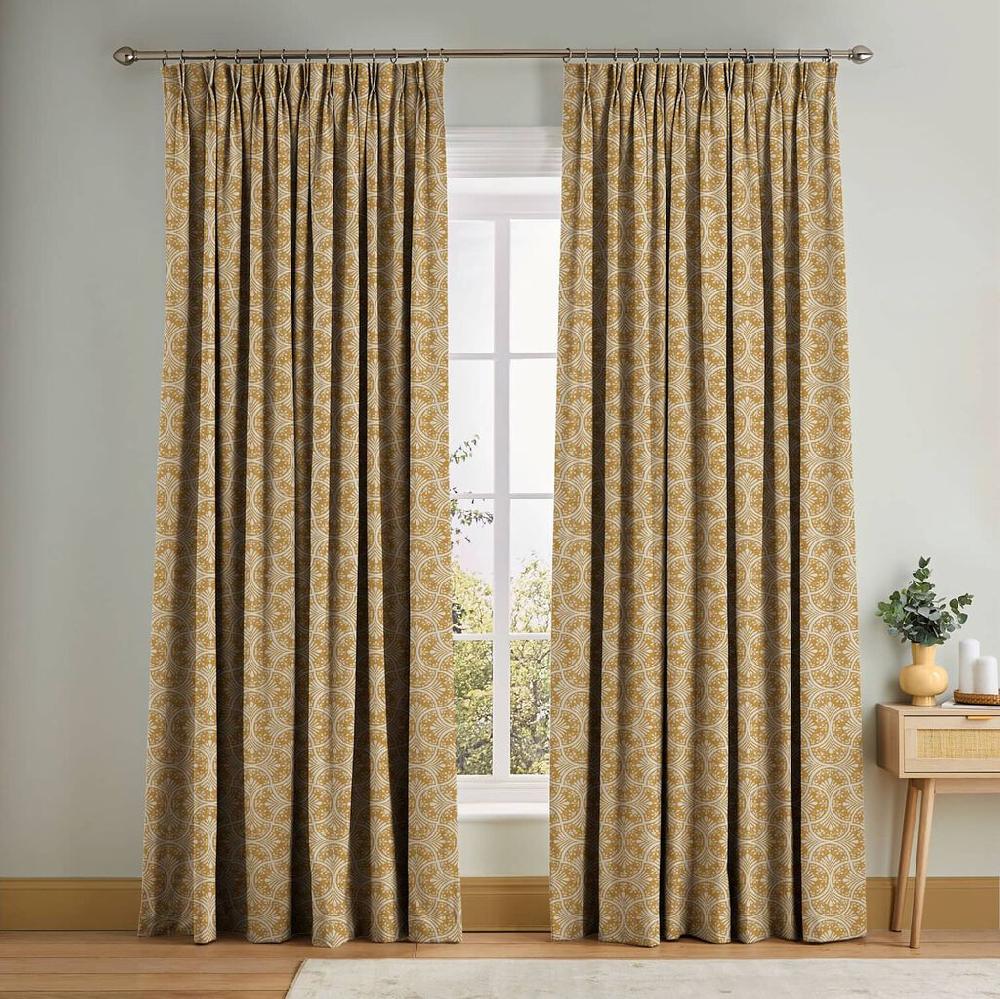 graham & brown Hopwood Cottage Ochre Curtains