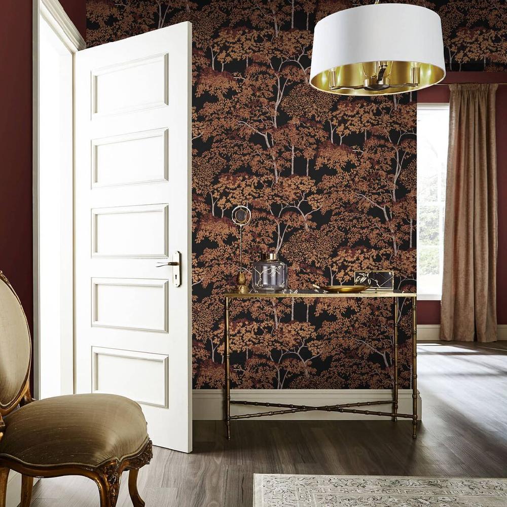 graham & brown Idyll Tree Alizarin Wallpaper