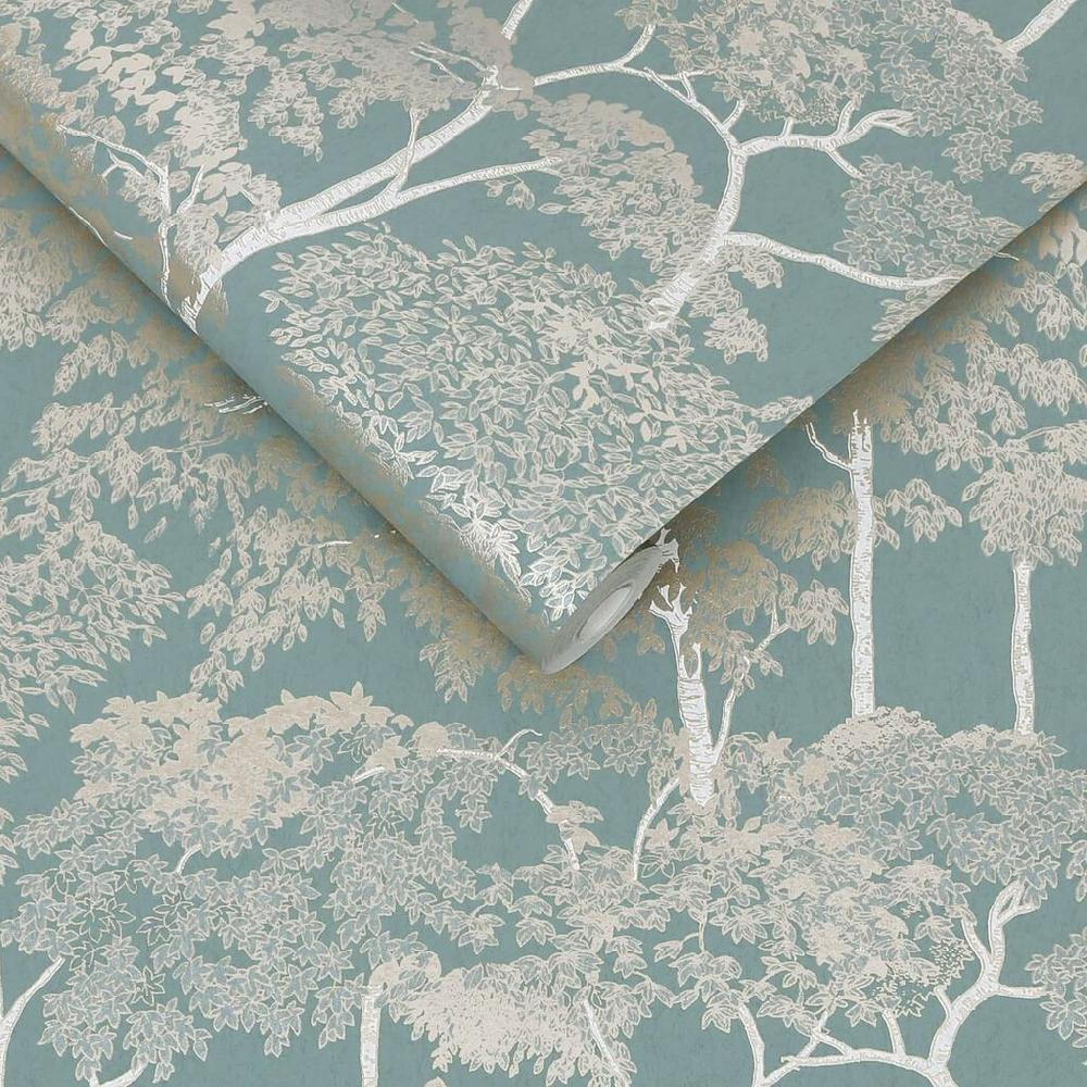 Graham & Brown Idyll Tree Duck Egg Wallpaper
