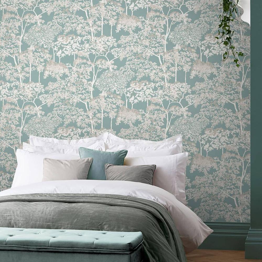 graham & brown Idyll Tree Duck Egg Wallpaper