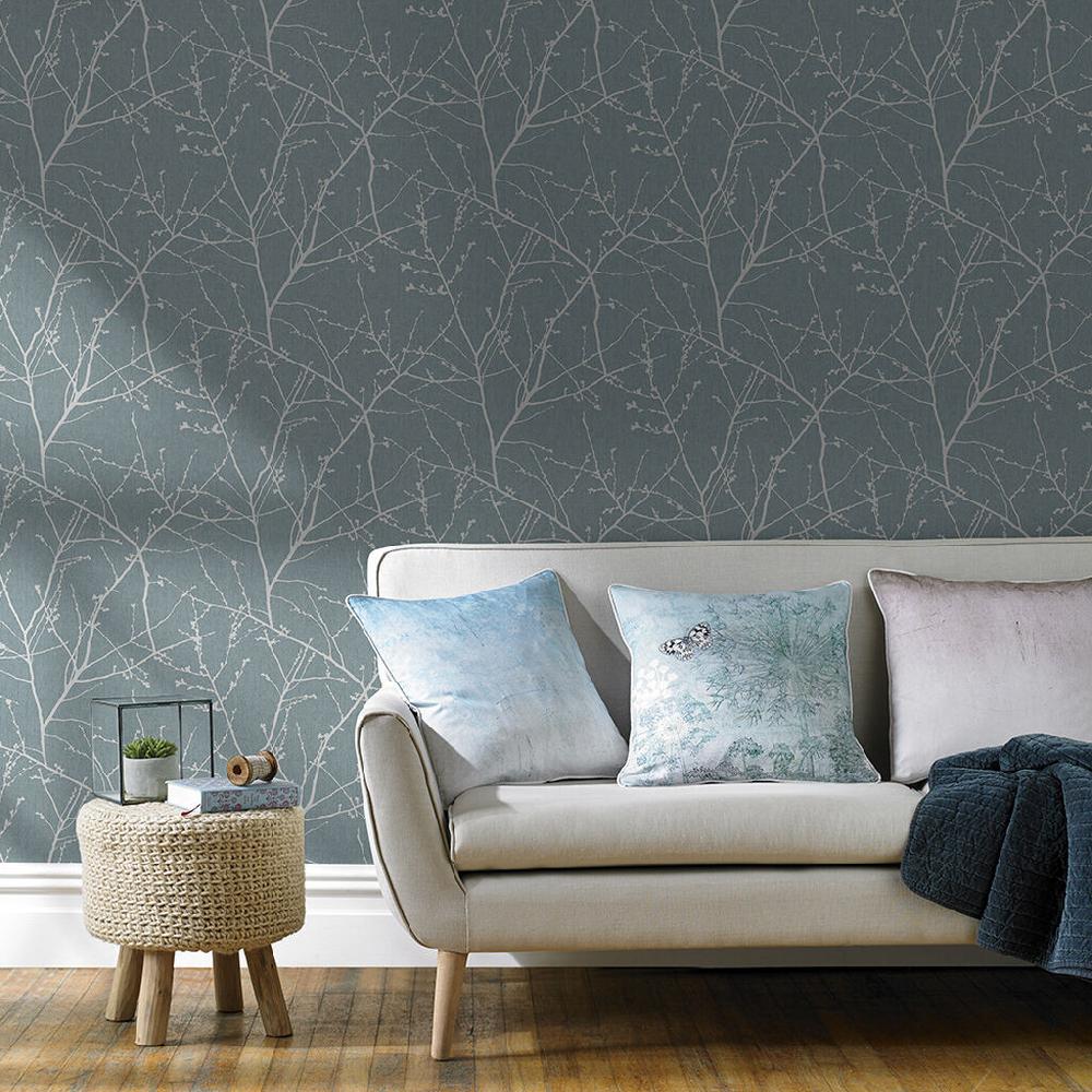 Graham & Brown Innocence Duck Egg Wallpaper