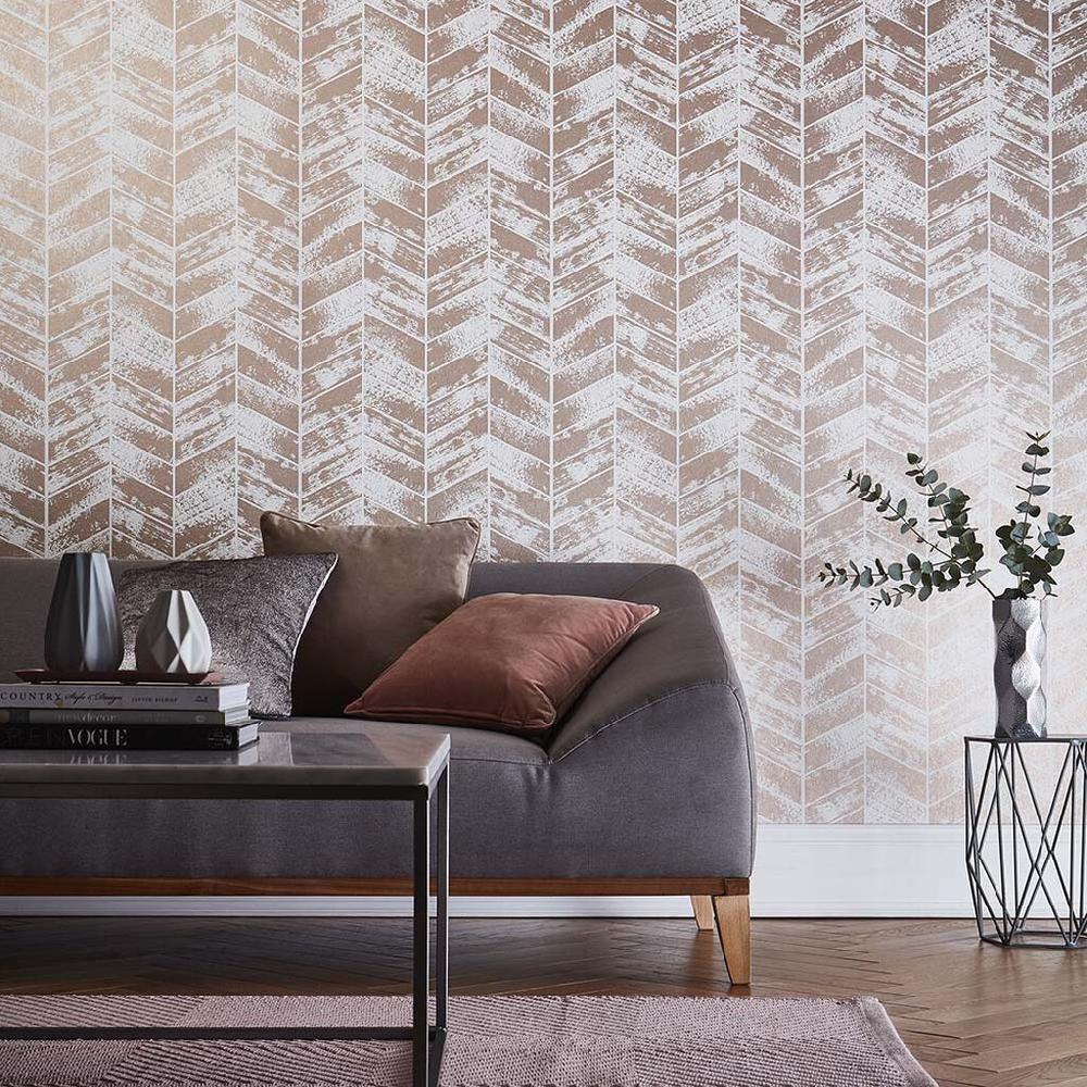 graham & brown Insignia Rose Gold Wallpaper