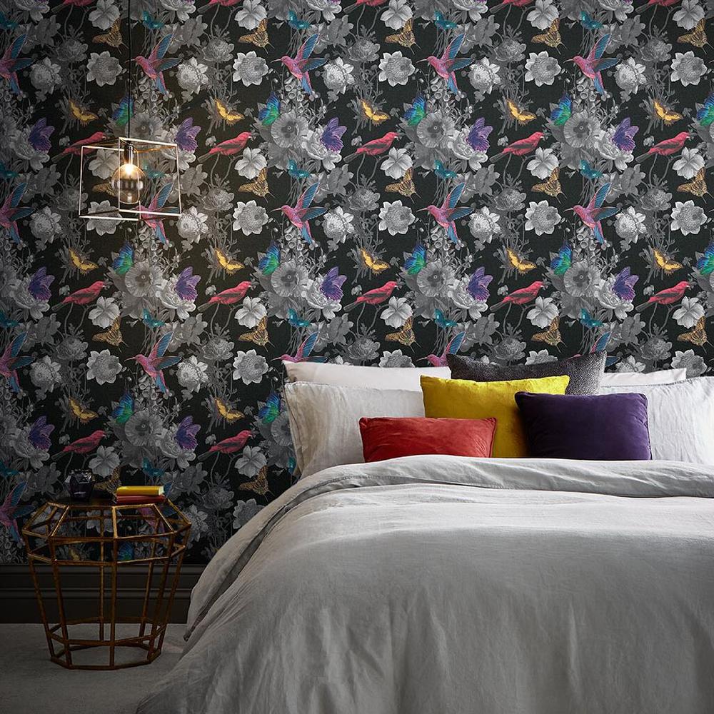 graham & brown Jardin Black Wallpaper