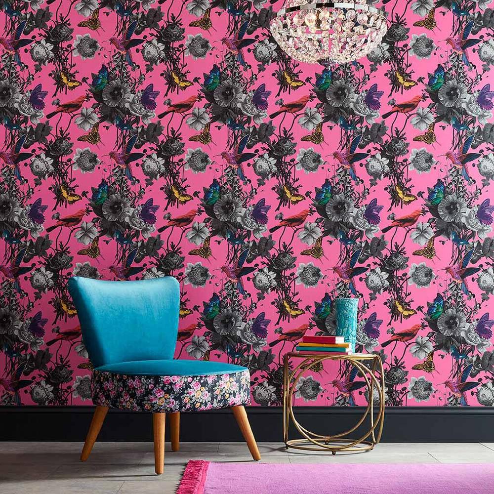 graham & brown Jardin Magenta Wallpaper