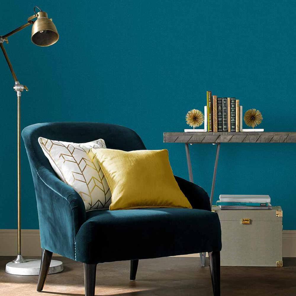 graham & brown Jewel Teal Plain Wallpaper