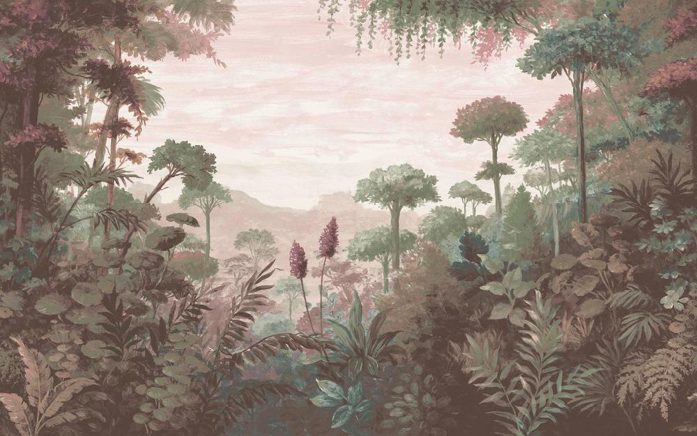 Graham & Brown Jungle Vista Soft Pink Bespoke Mural
