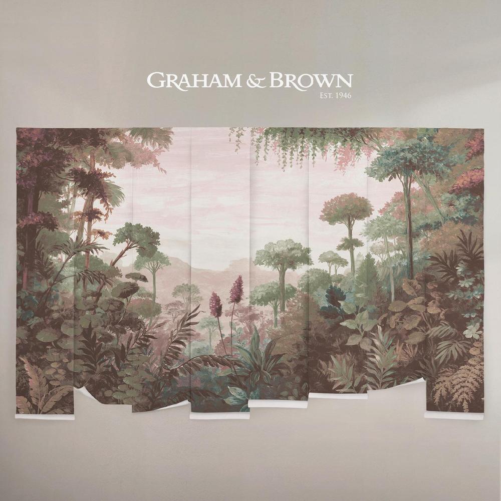 Graham & Brown Jungle Vista Soft Pink Bespoke Mural
