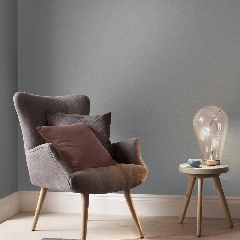 graham & brown Lagom Grey Plain Wallpaper
