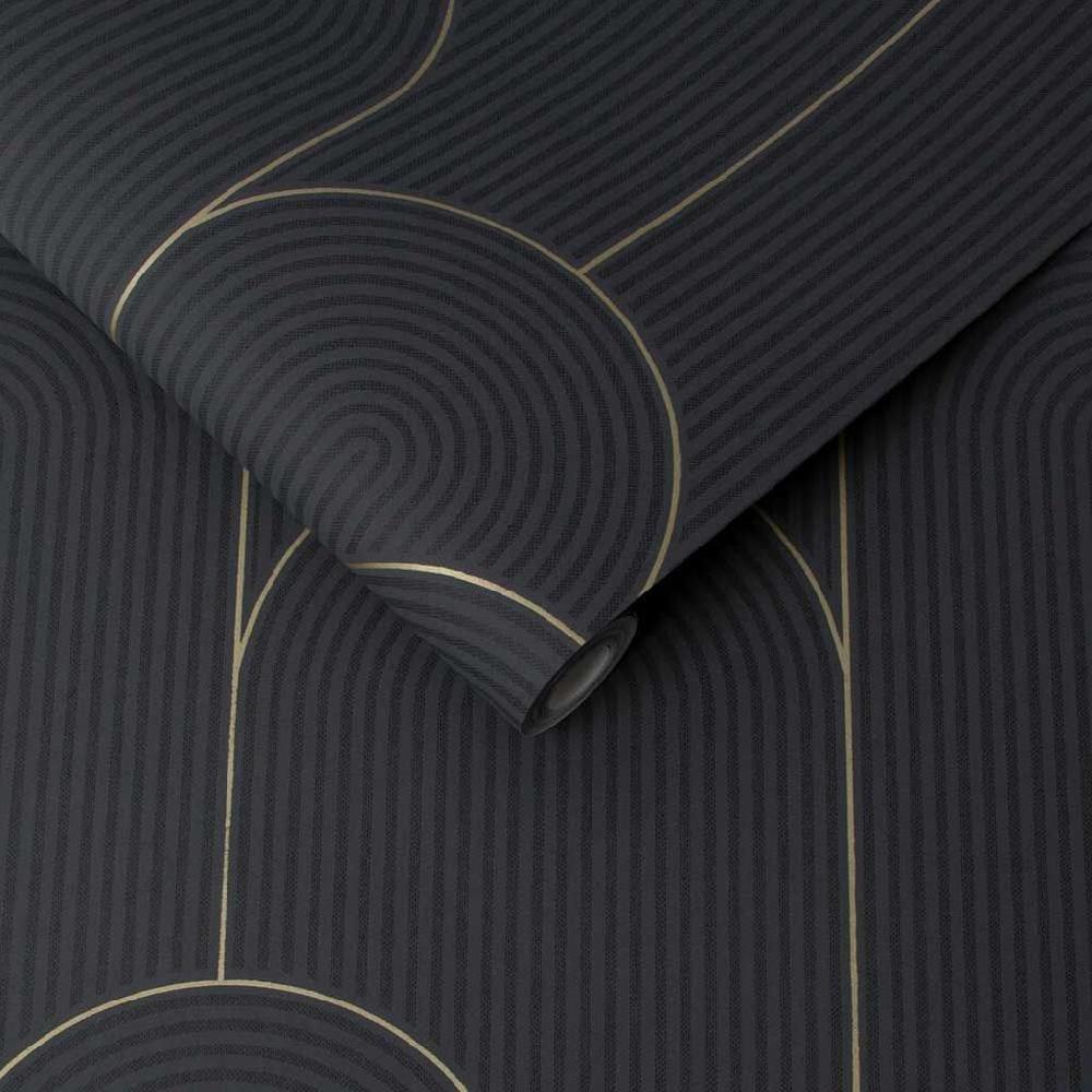 Graham & Brown Lancet Black & Gold Wallpaper