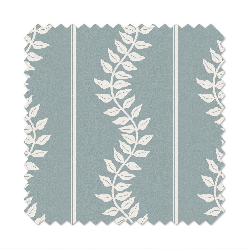 Graham & Brown Laurel Leaf Stripe Blue Curtain