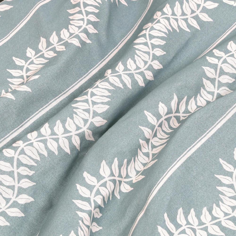 Graham & Brown Laurel Leaf Stripe Blue Curtain