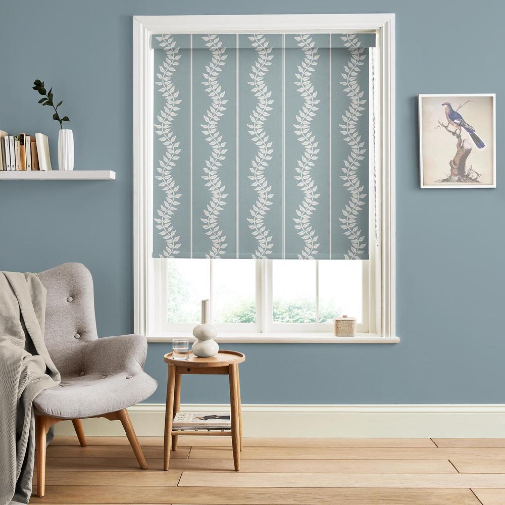 graham & brown Laurel Leaf Stripe Blue Roller Blind