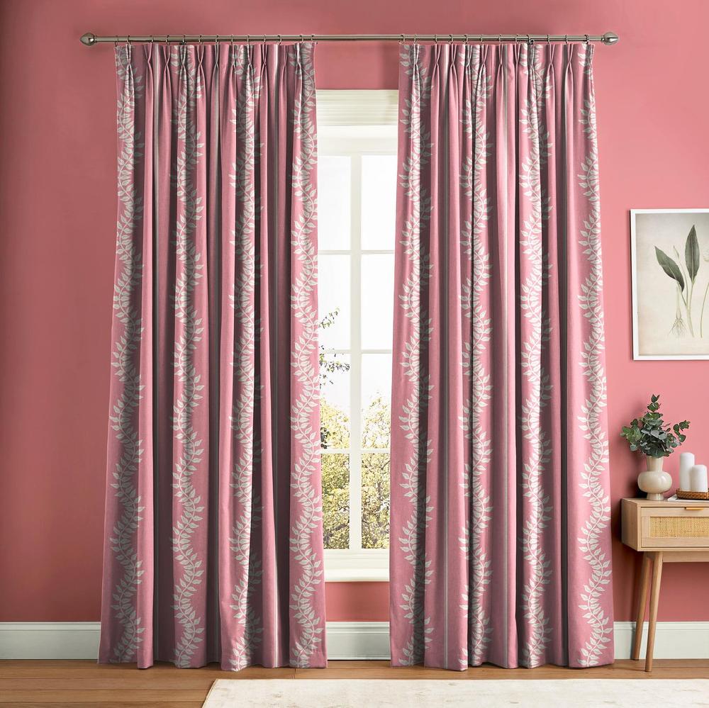 graham & brown Laurel Leaf Stripe Pink Curtain