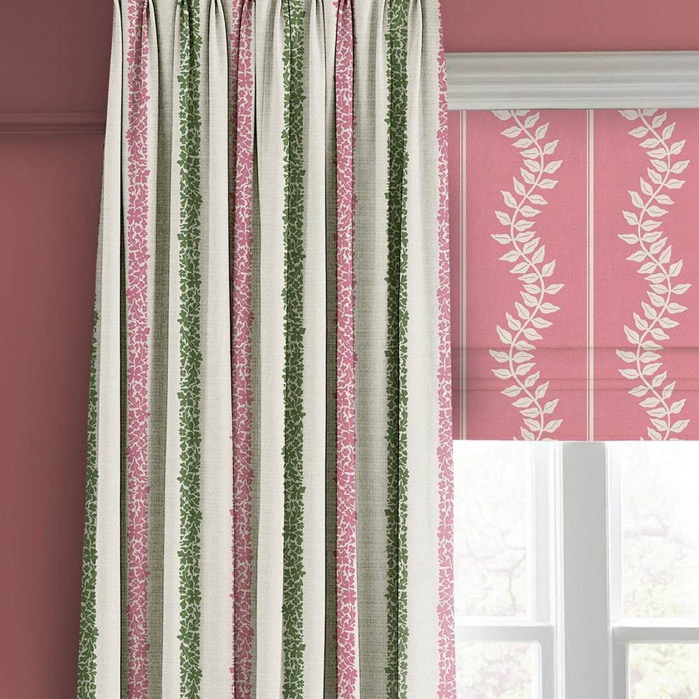 Graham & Brown Laurel Leaf Stripe Pink Roman Blind