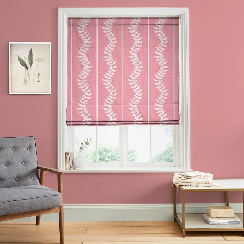 graham & brown Laurel Leaf Stripe Pink Roman Blind