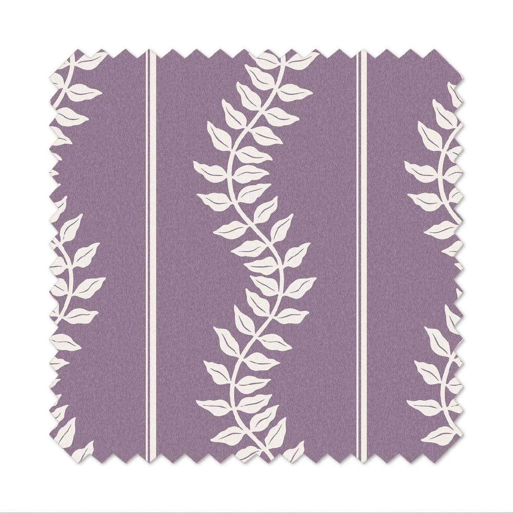 Graham & Brown Laurel Leaf Stripe Purple Curtain