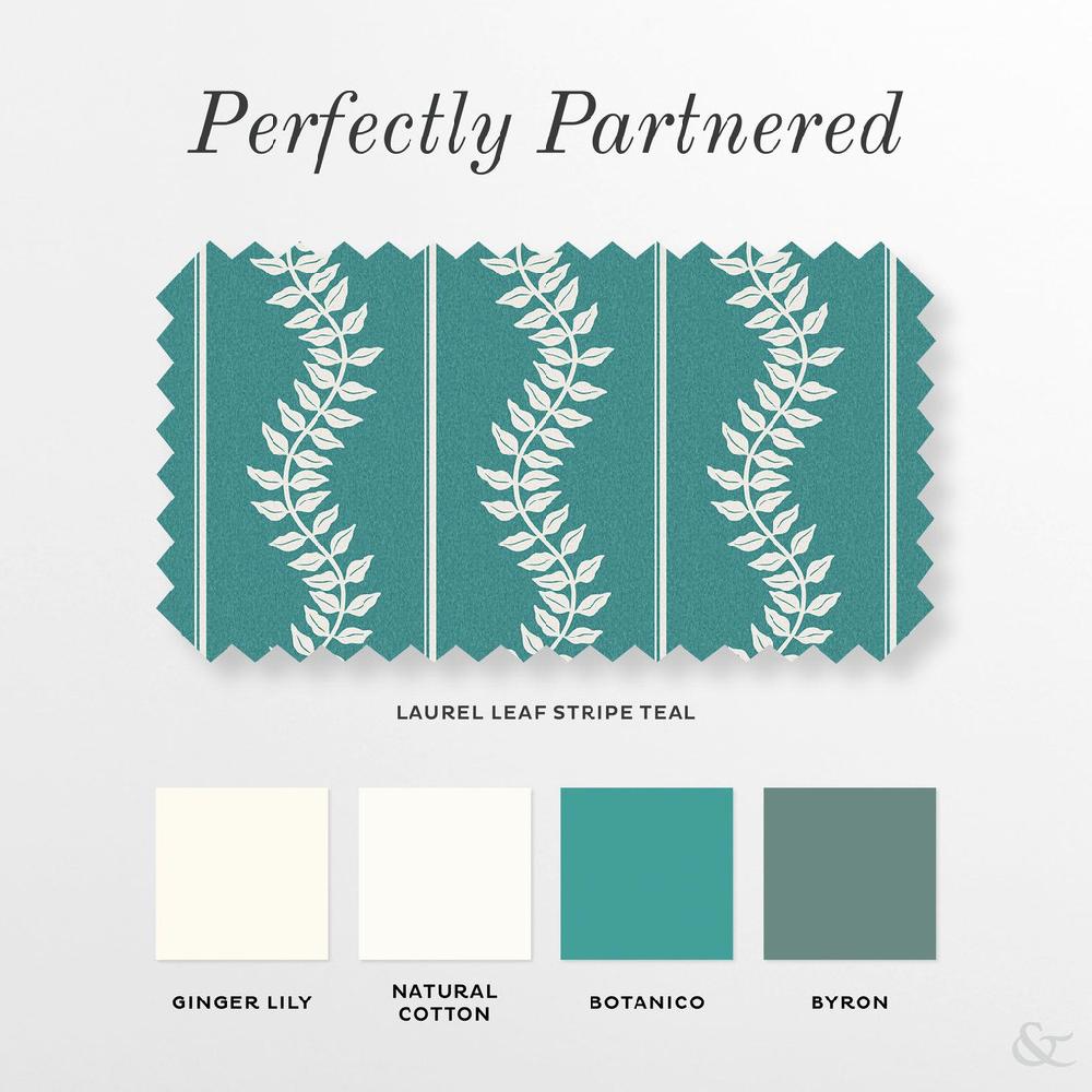 Graham & Brown Laurel Leaf Stripe Teal Roller Blind