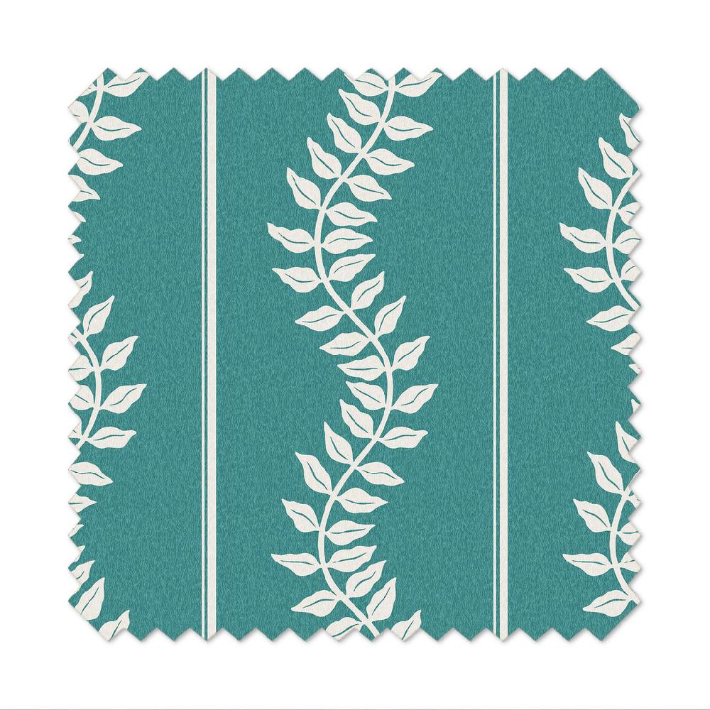 Graham & Brown Laurel Leaf Stripe Teal Roman Blind
