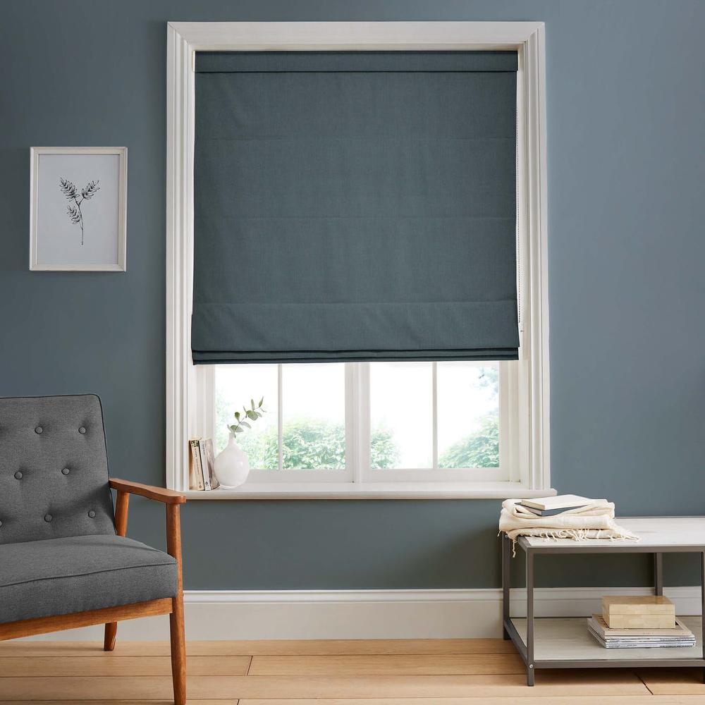 graham & brown Linum Deep Sky Roman Shade