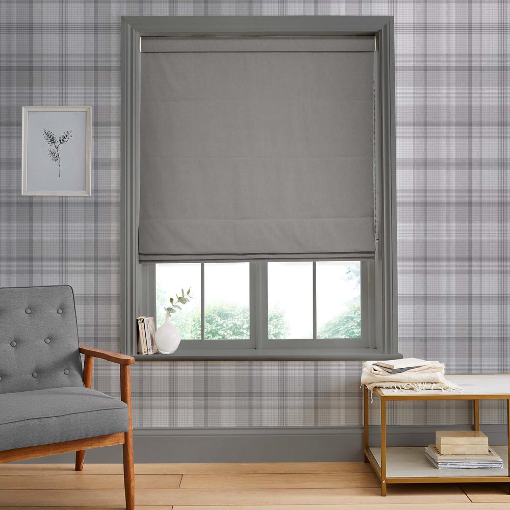 graham & brown Linum Gray Roman Shade