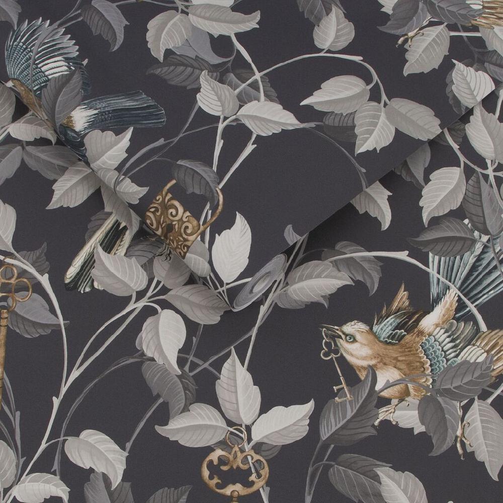 Graham & Brown Lock & Key Charcoal Wallpaper