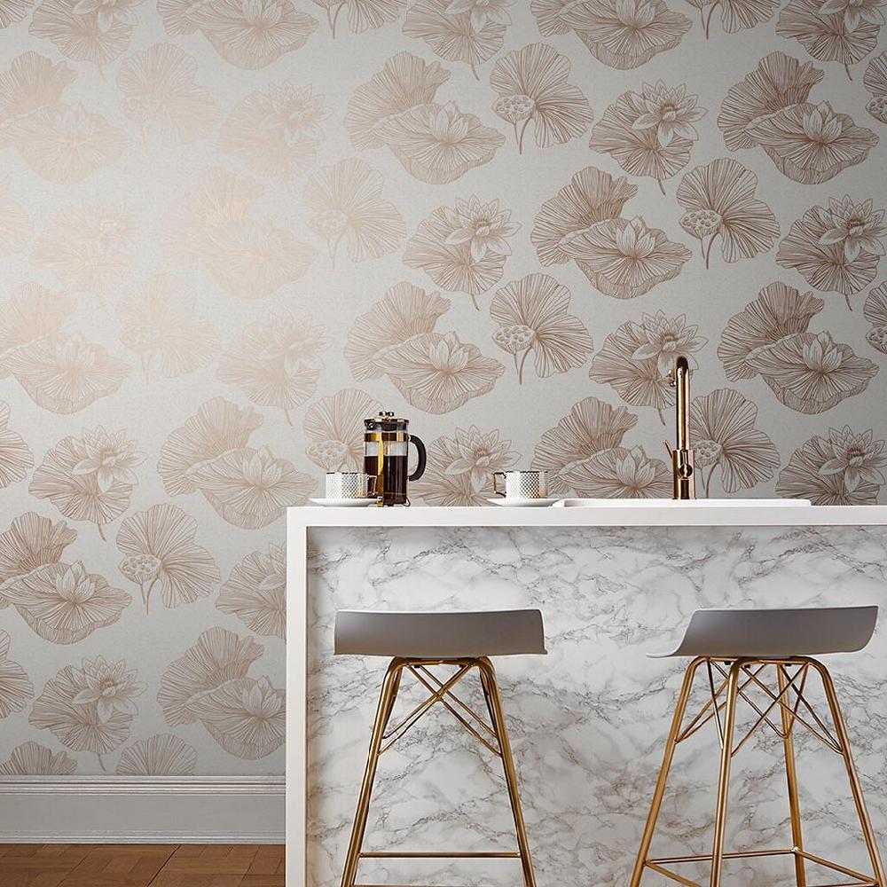 graham & brown Lotus Cream Wallpaper
