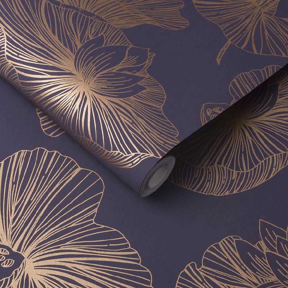 Graham & Brown Lotus Plum Wallpaper