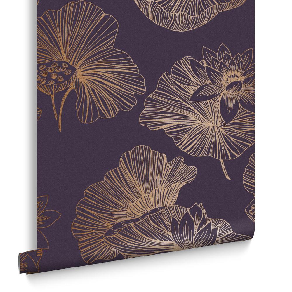 Graham & Brown Lotus Plum Wallpaper