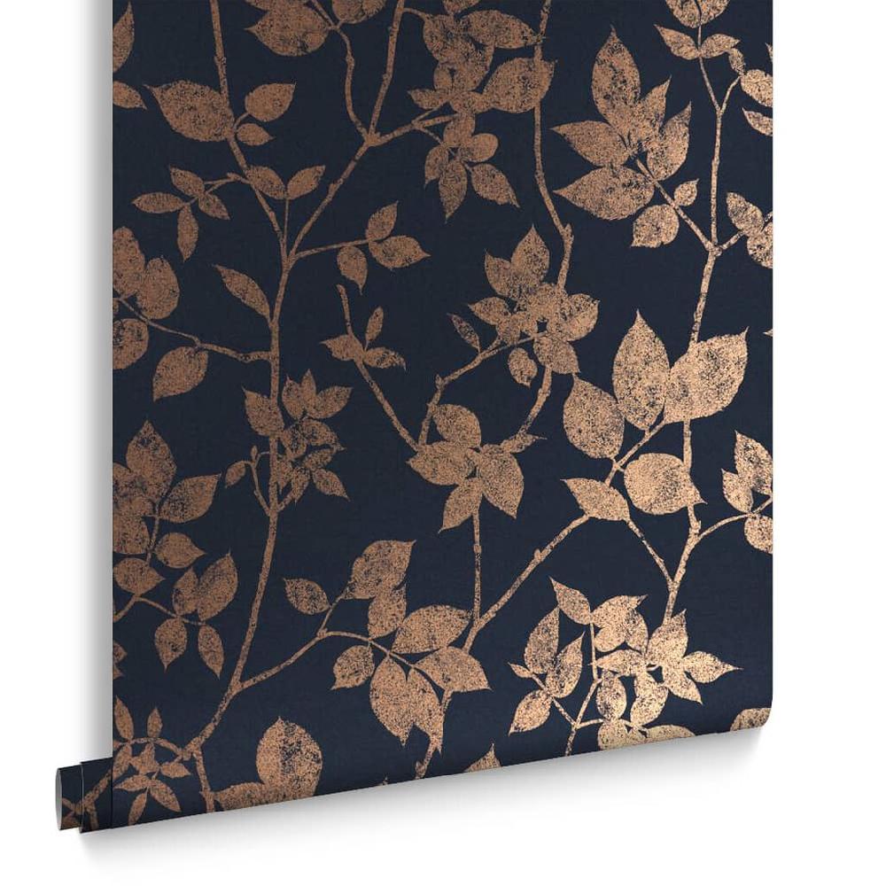 Graham & Brown Luna Navy & Copper Wallpaper