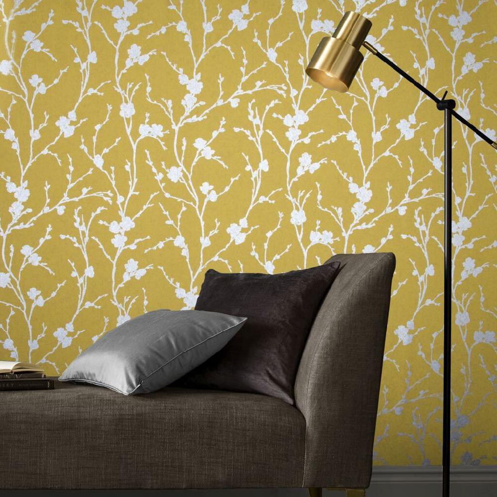 graham & brown Meiying Saffron Wallpaper