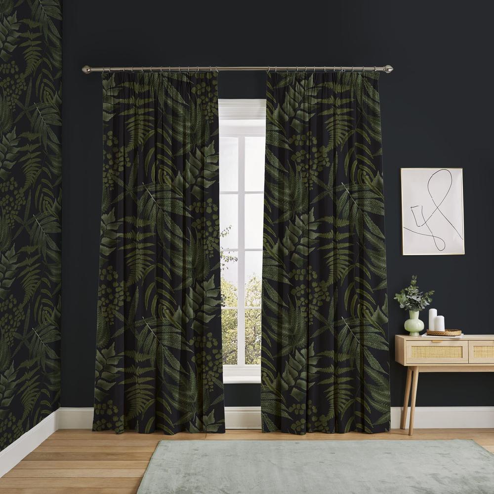 graham & brown Midsummer Fern Black Curtains