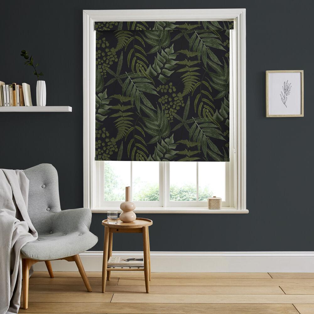 graham & brown Midsummer Fern Black Roller Shade
