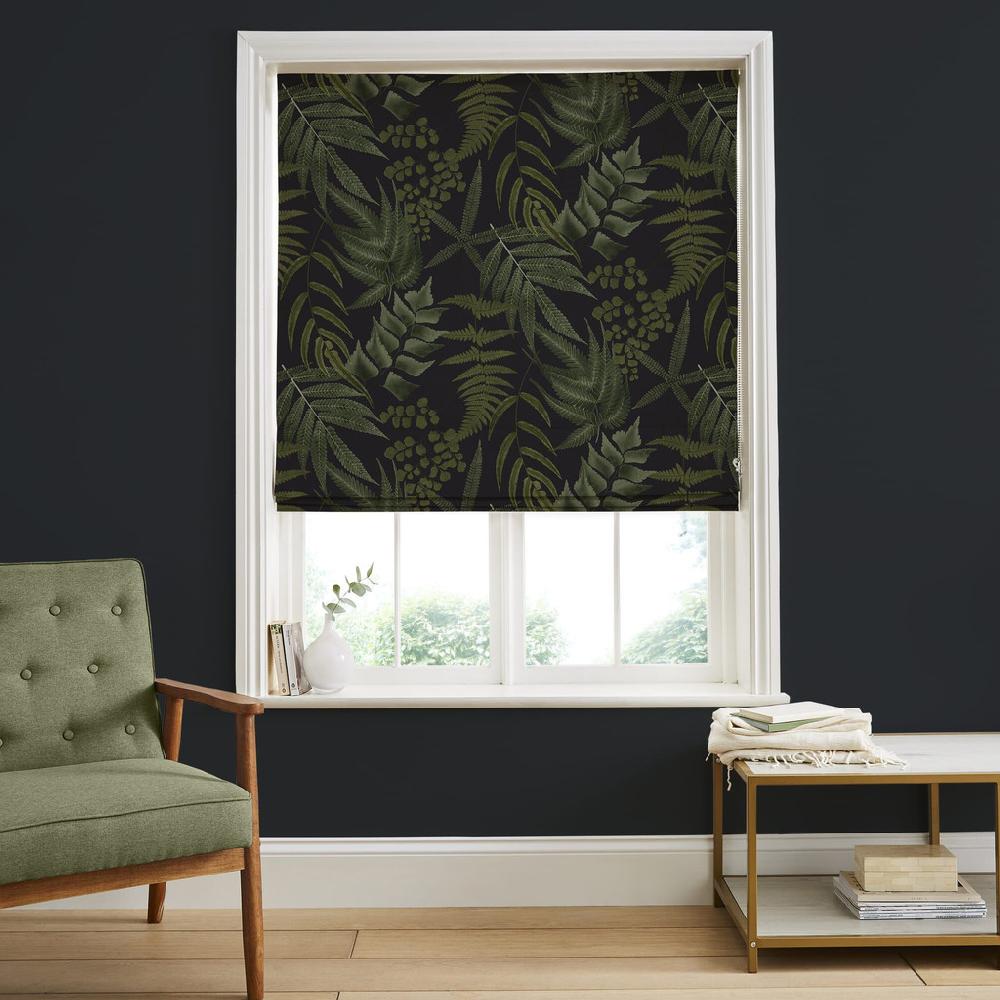 graham & brown Midsummer Fern Black Roman Shade