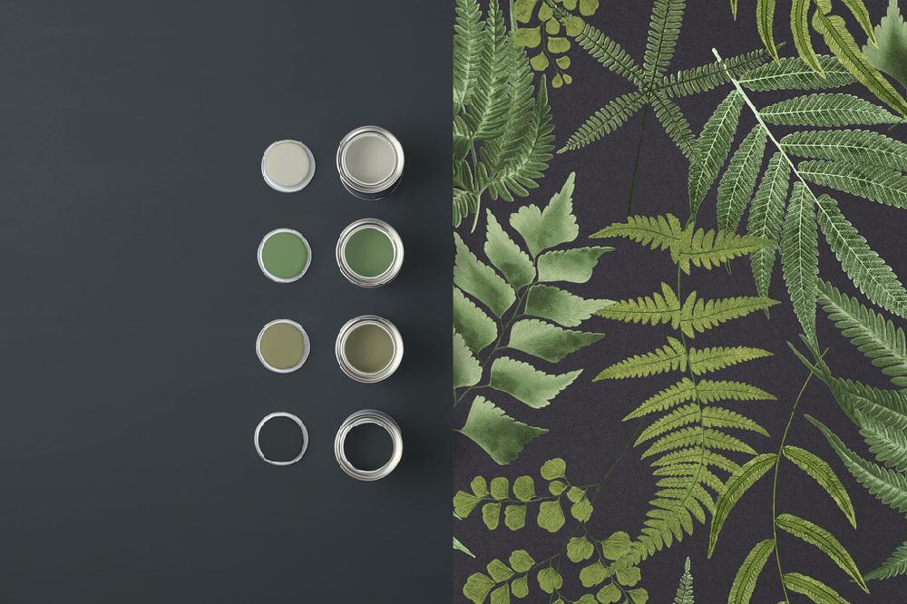Graham & Brown Midsummer Fern Black Wallpaper