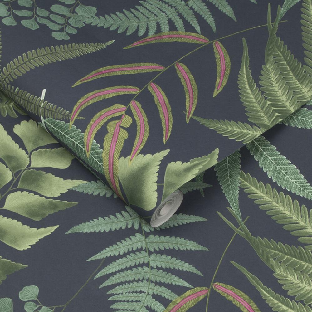 Graham & Brown Midsummer Fern Navy Wallpaper