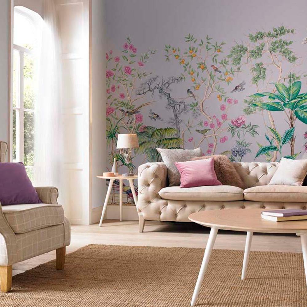 graham & brown Mizuwonomu Tori Mauve Bespoke Mural