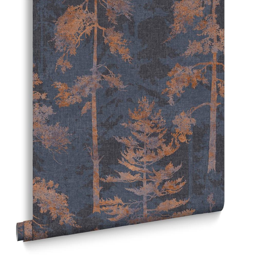 Graham & Brown Norse Forest Navy & Bark Wallpaper