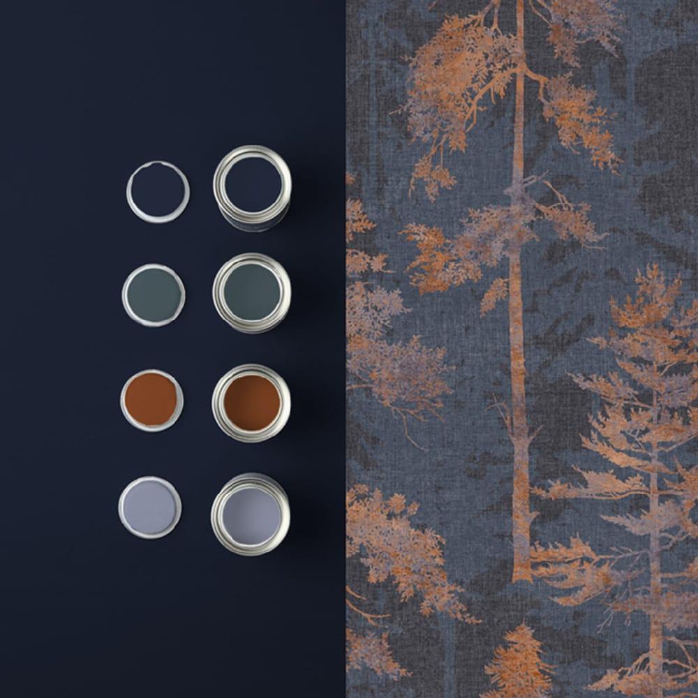 Graham & Brown Norse Forest Navy & Bark Wallpaper