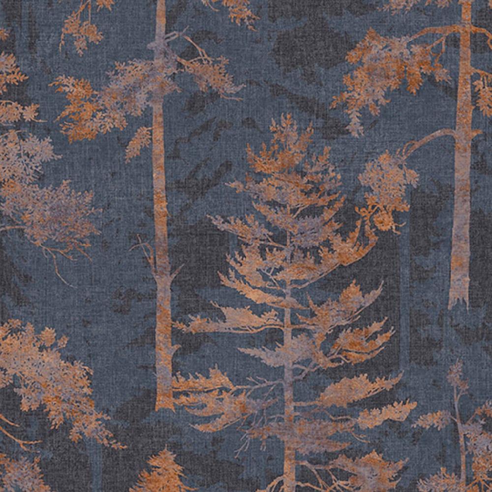 Graham & Brown Norse Forest Navy & Bark Wallpaper