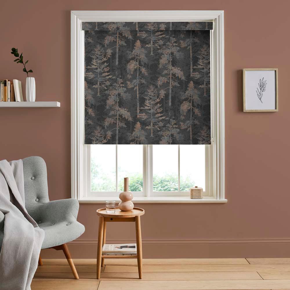 graham & brown Norse Forest Soft Black Roller Shade