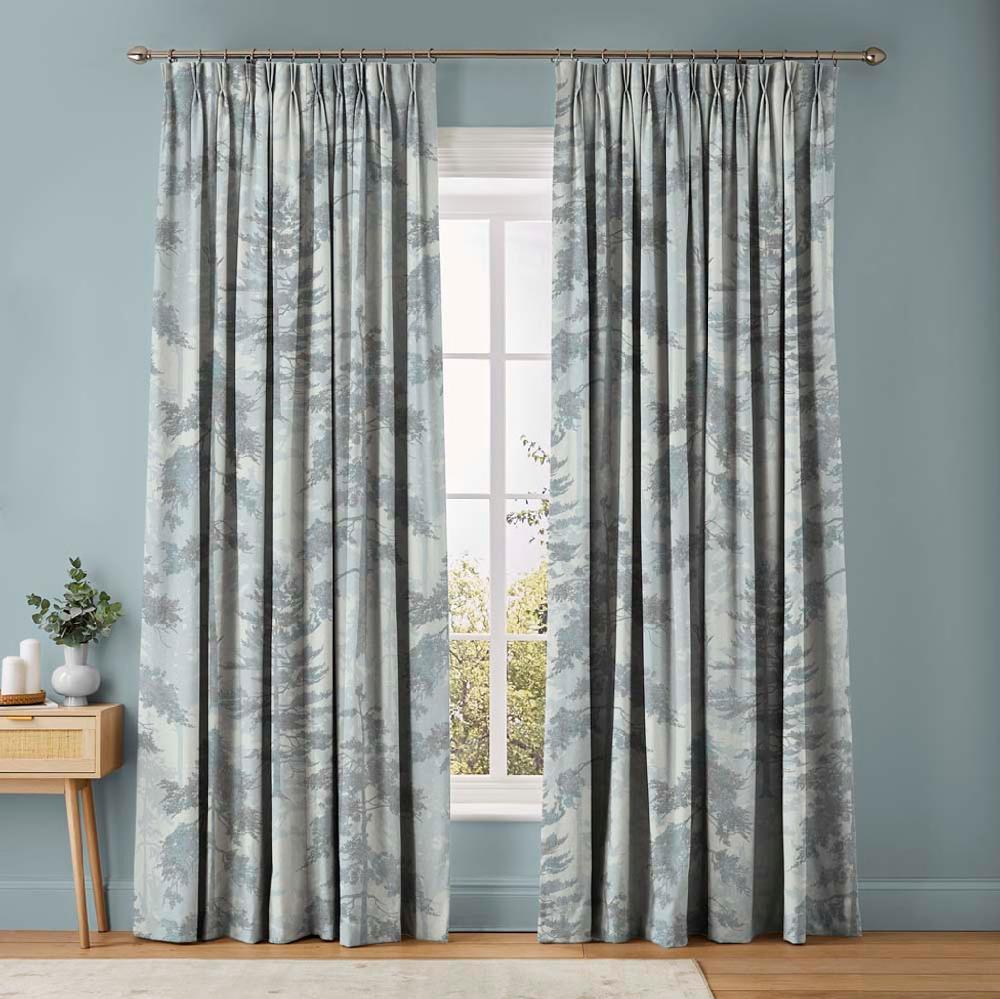 graham & brown Norse Forest Soft Blue Curtains
